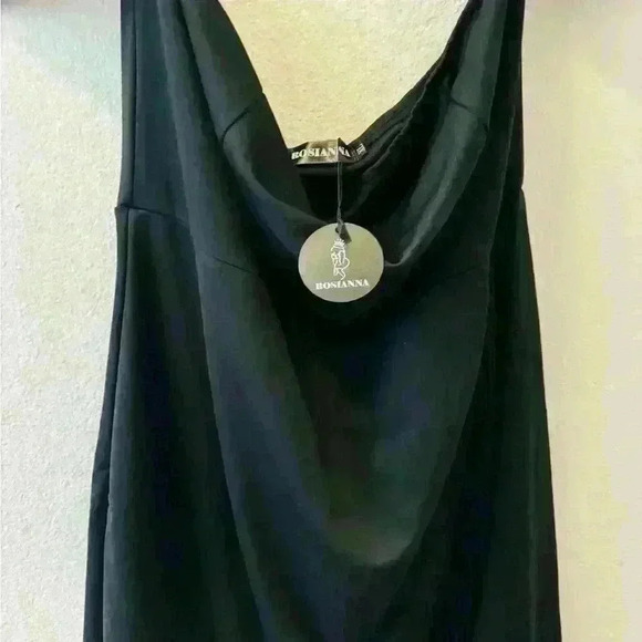 Rosanna black bottom fringe silky material dress - Picture 5 of 8